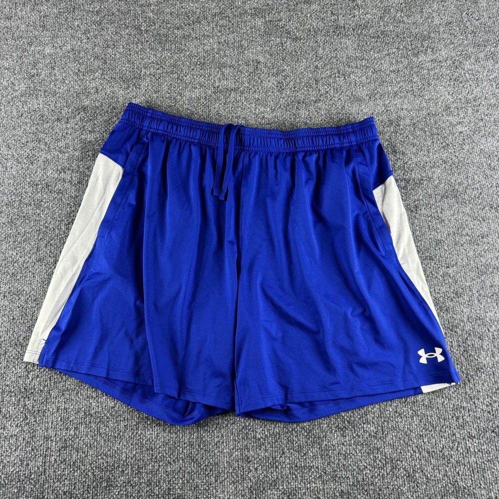Under Armour Shorts Mens XL‎ Blue Colorblock Tech Vent Running Gym Training